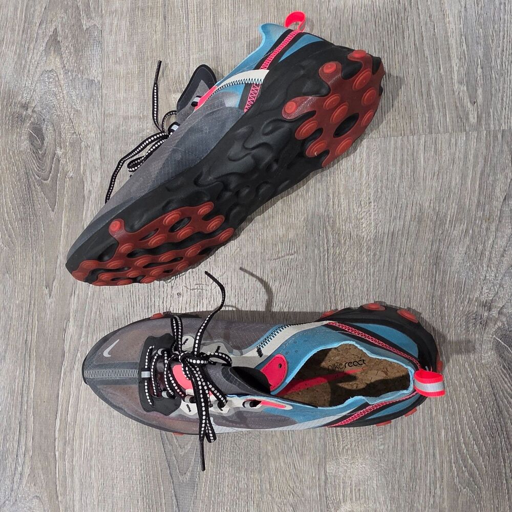 Nike React Element 87 Blue Chill Solar Red AQ1090-006 Men’s Size 10.5